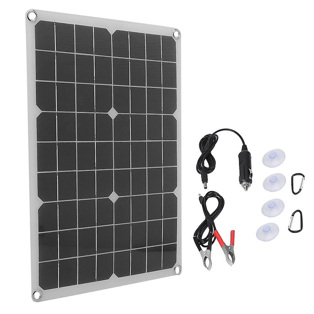 BuyWeek Solar Panel, Solar Charging Panel USB DC5521 16.5x11x0.1 Inch 20W 30W Monocrystalline Silicon Dual Output Solar Battery Charger for Outdoor