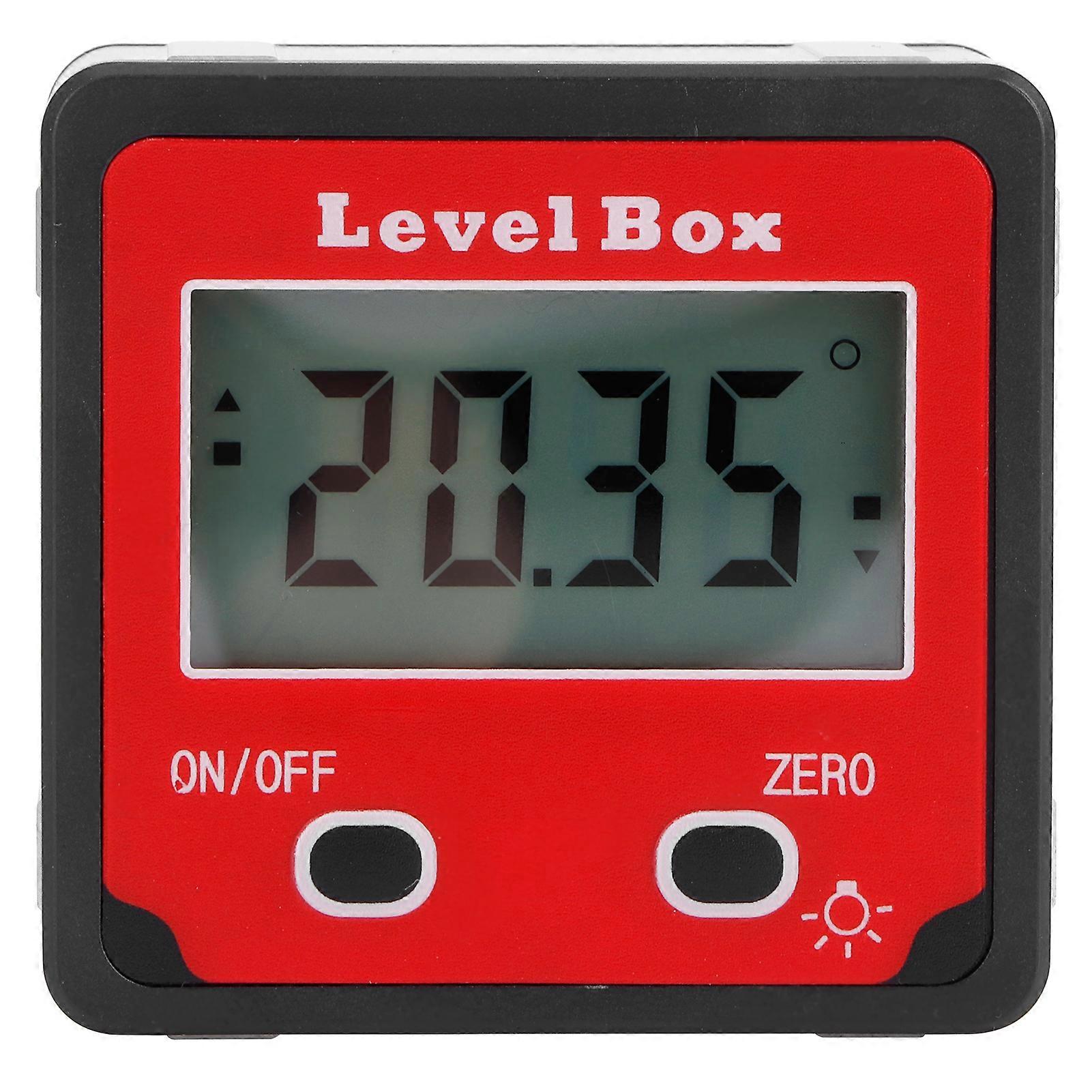 Digital Inclinometer Mini Level Angle Meter Protractor 5.5x5.7cm Red