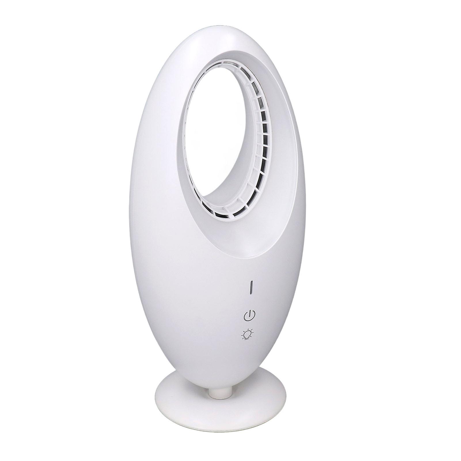 Bladeless Desk Fan 3 Speeds Energy Saving Quiet Small Table Fan with LED Light for Home Office Bedroom 