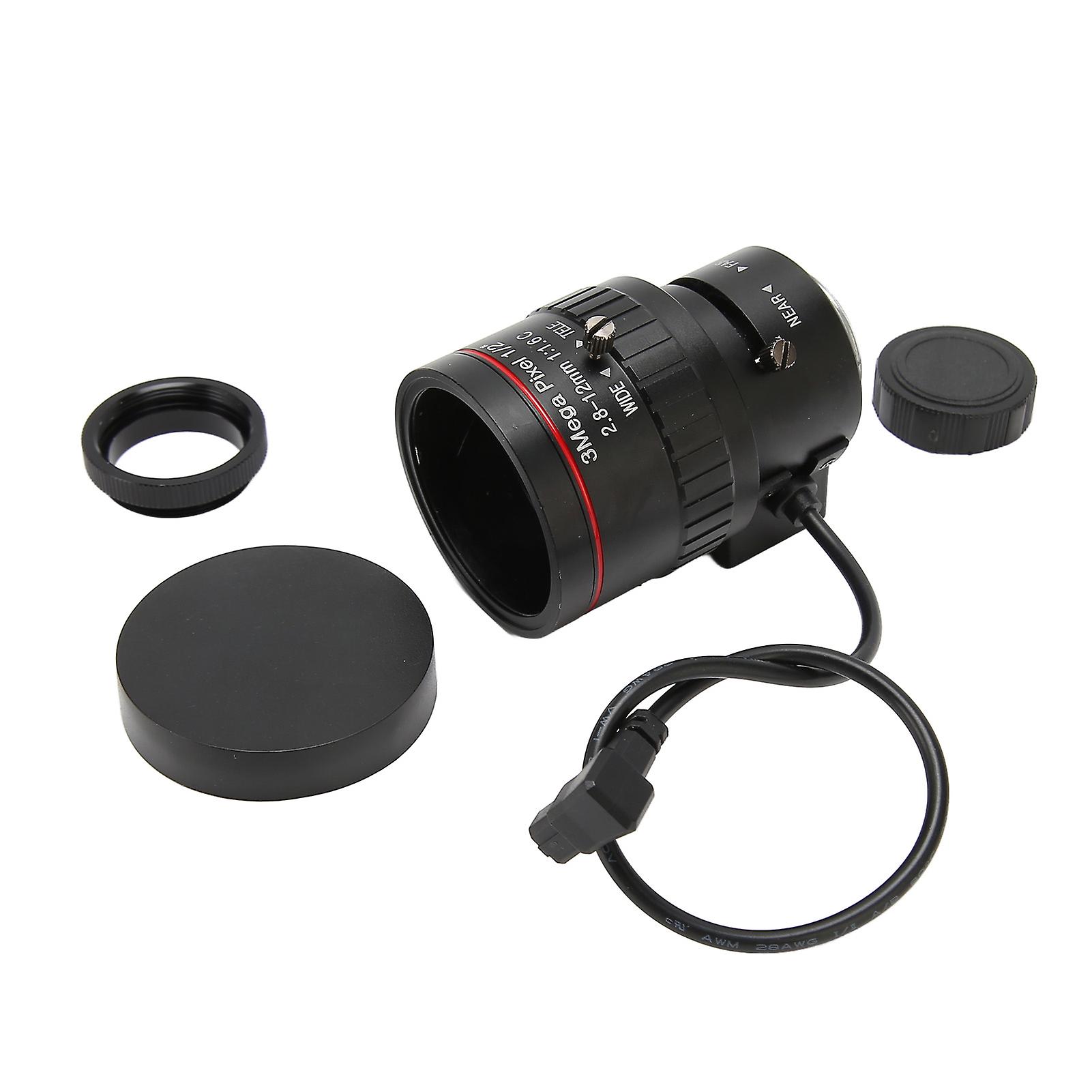 2.8‑12mm Manual Zoom Lens 3MP 1/2inch F1.6 Large Aperture C Mount Industrial Telephoto Lens for RPi HQ Camera