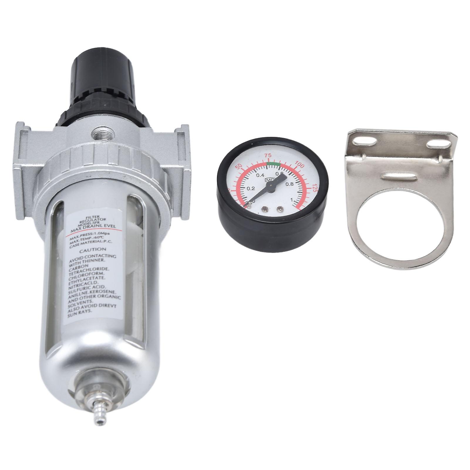 Compressed Air Filter Regulator Combo Pressure Gauge Kit Water Separator for CompressorSFR300