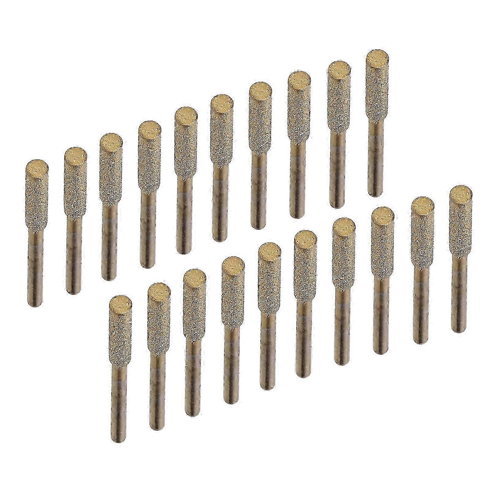 20Pcs Chainsaw Sharpener Burr Grinding Head Rotating File Sharpening Tool Set KitGold 4mm