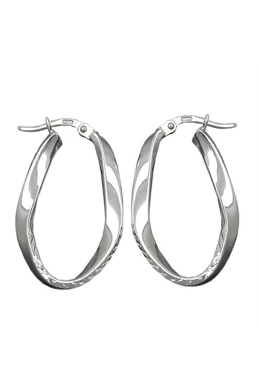 Hoop Earrings Oval Silver 925 - Gl91998