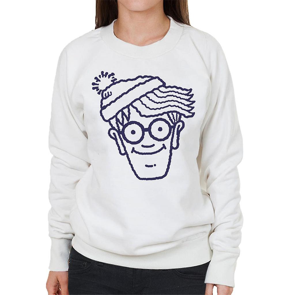 Where's Wally Blue Outline Women's Sweatshirt
