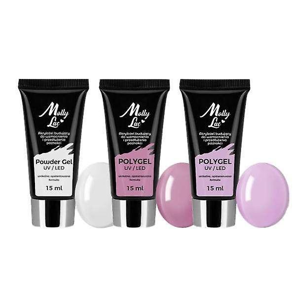 3-pack Polygel - Powder gel - 45ml - Akrylgel - Builder