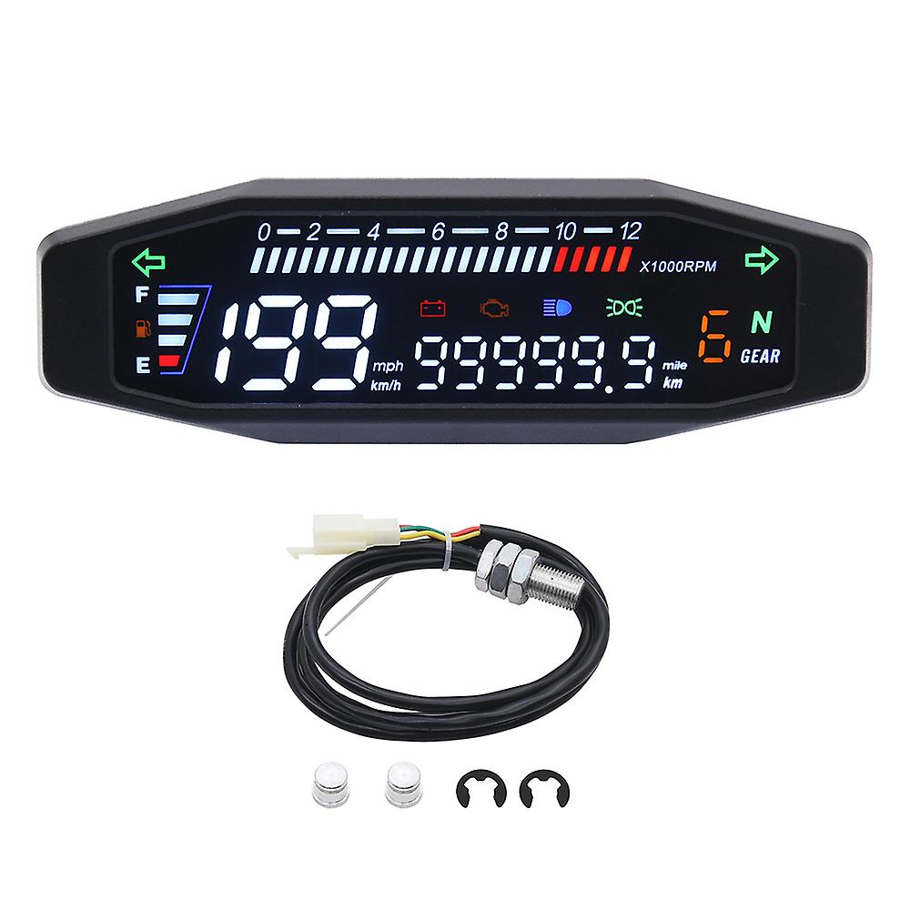 Newest Universal Motorcycle Speedometer Digital Meter LED Tachometer Dashboard Instrument Panel Meter LCD Display