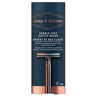 Gillette - King Double Edge Safety Razor - Shaver + 5 spare blades 