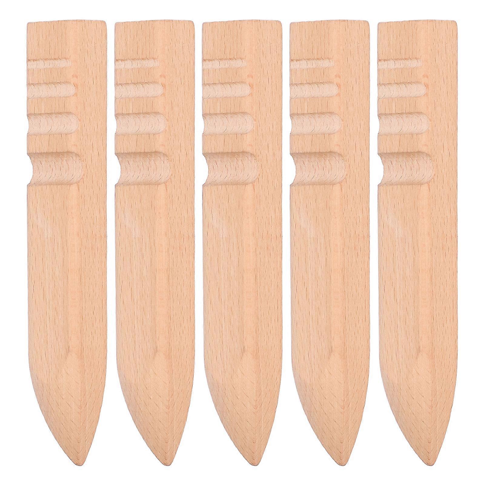 5Pcs Beech Leather Burnisher Set 147mm Edge Polisher Kit