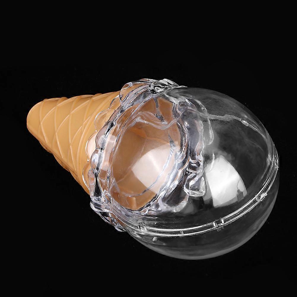 Ice Cream Shape Transparent Candy Box 10x6cm Yellow Pink Blue