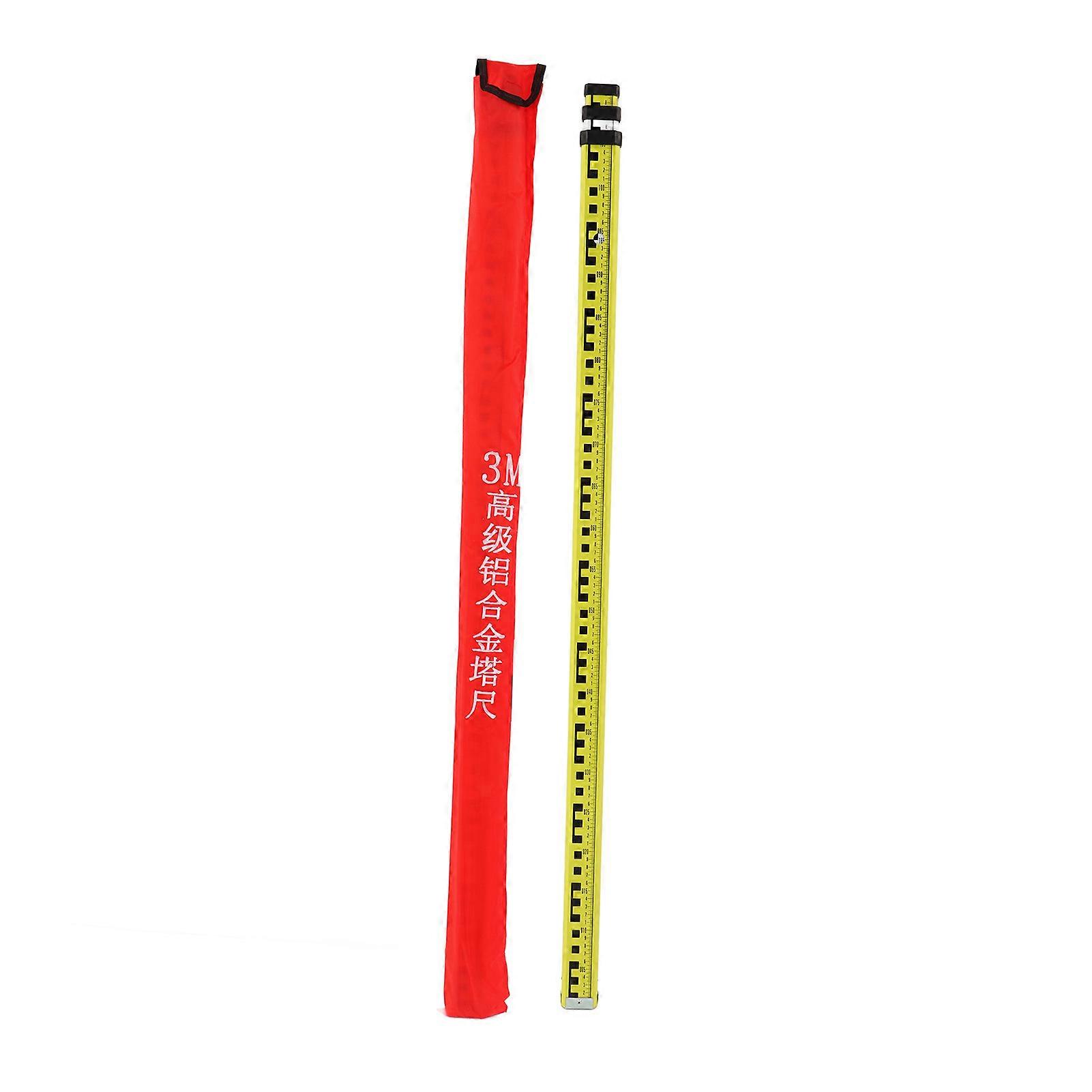 Double Side Telescopic Ruler with Dual Scales Aluminum Alloy Retractable Measuring Ruler 3 Meter