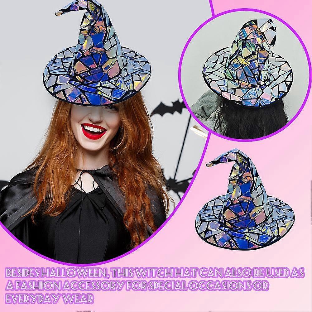 Sombrero de bruja para festivales - Sombrero de bruja con espejo para fiestas disco
