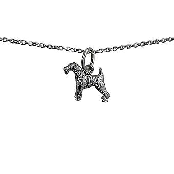 Silver 19x12mm Airedale Terrier Pendant with a rolo Chain...