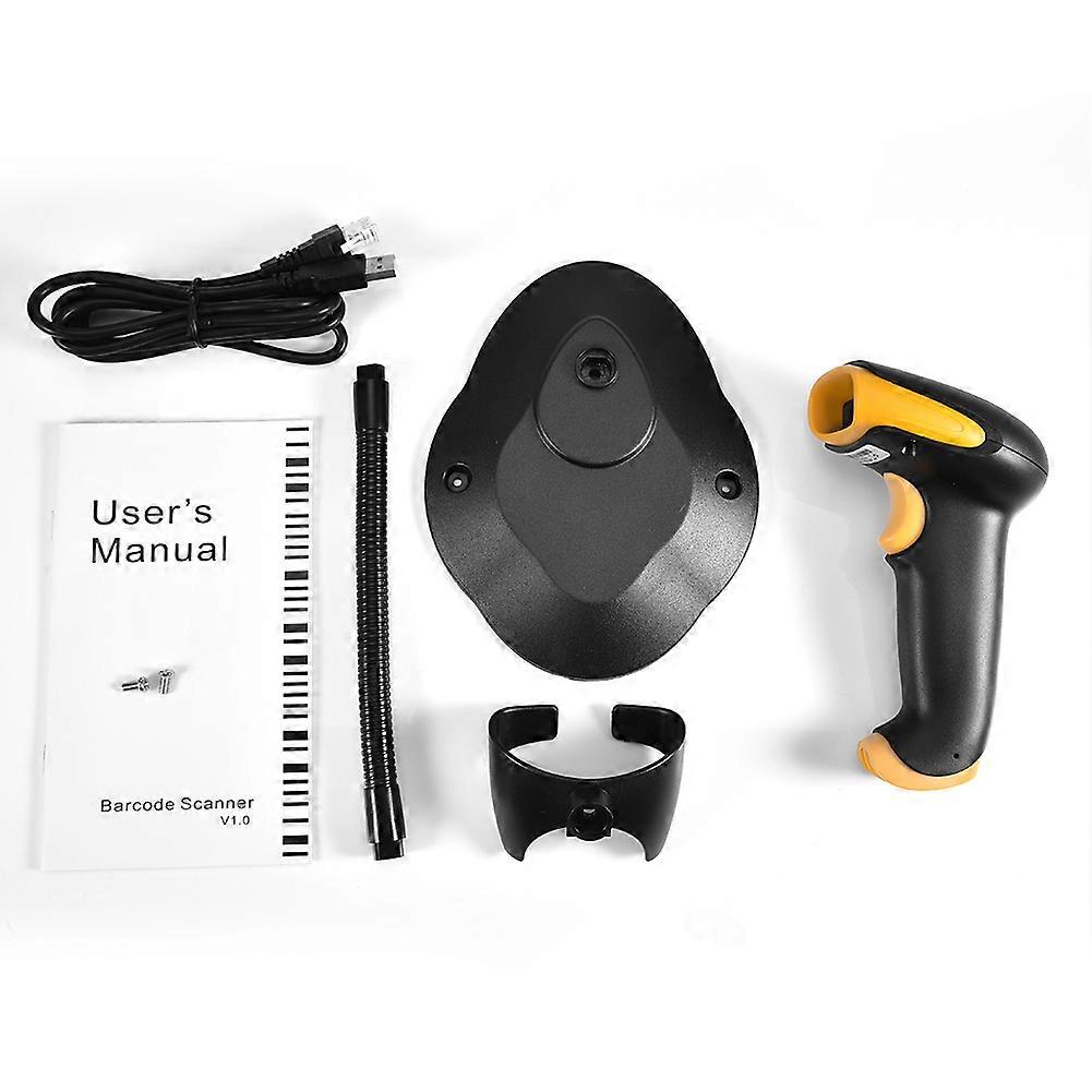1D Wired Barcode Scanner Portable Handheld Bar-code Reader 200m/s With Stand