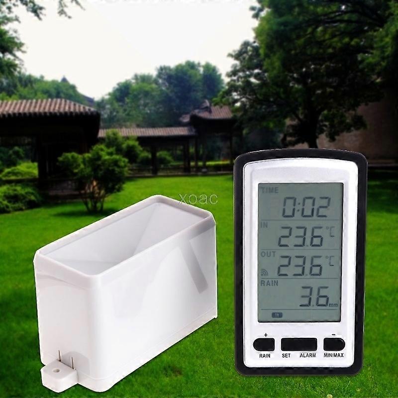 Wireless Rain Gauge Weather Station Indoor/Outdoor Temperature Logger M13