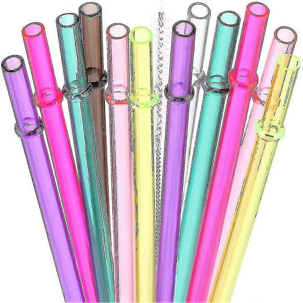 11 Inch Clear Reusable Thick Plastic Replacement Drinking Straws Extra Long_Sep