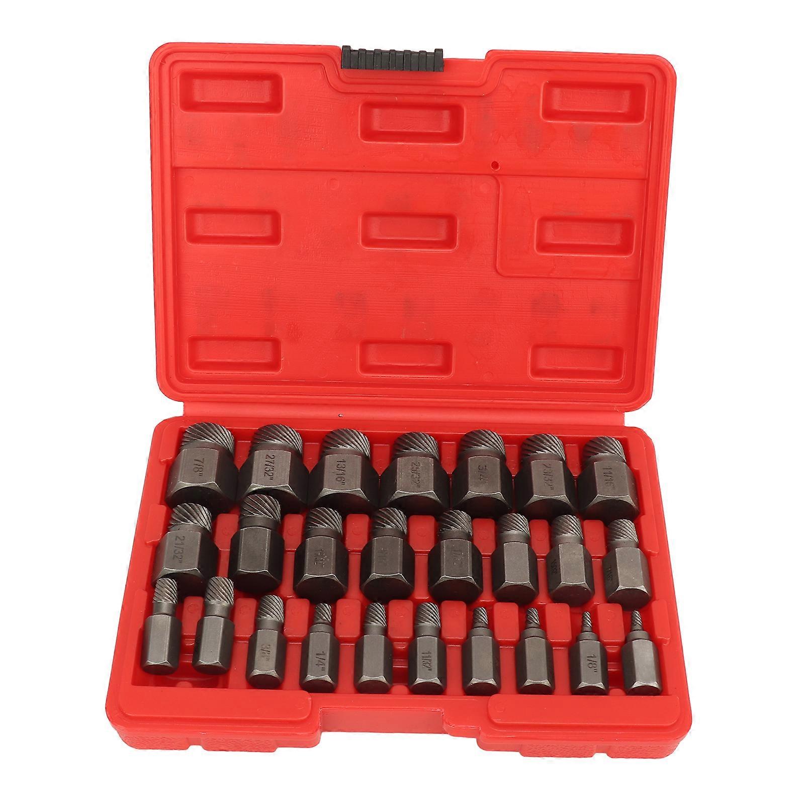 25PCS Screw Extractor Set Efficient Steel Easy Out Multi Spline Bolt Extractor Set for Power and Hand Tools