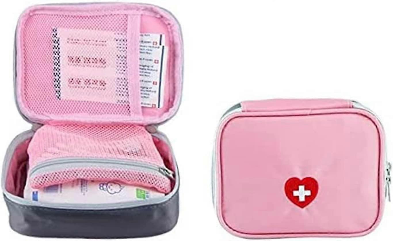 First Aid Kit Small Pink Drug Emergency Storage Bag