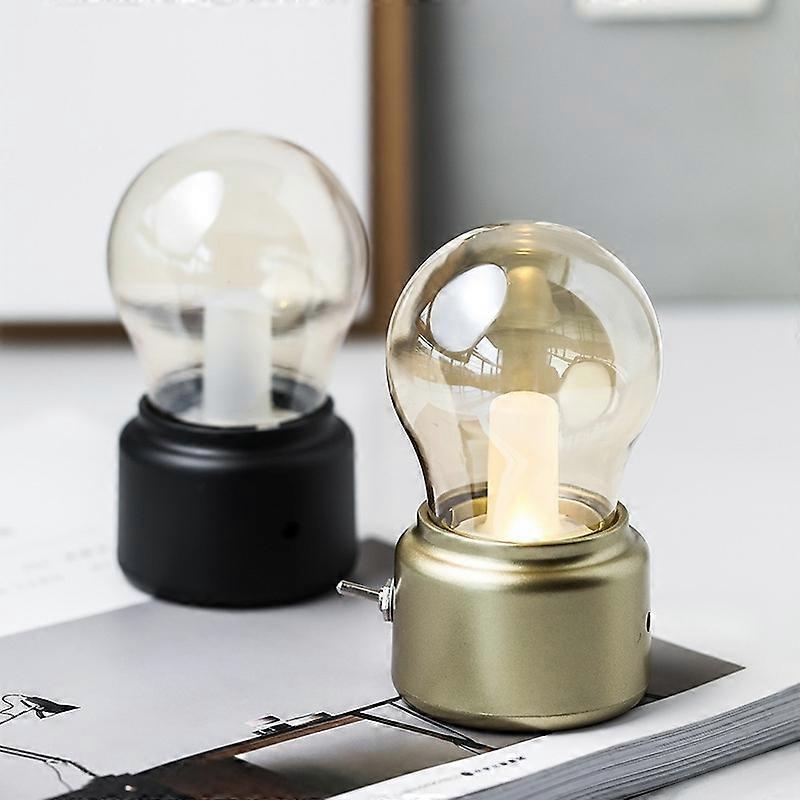 2 piece Creative Night Light Retro Bulb Mini USB Charging Warm LED Bedside Lamp Table Lamp