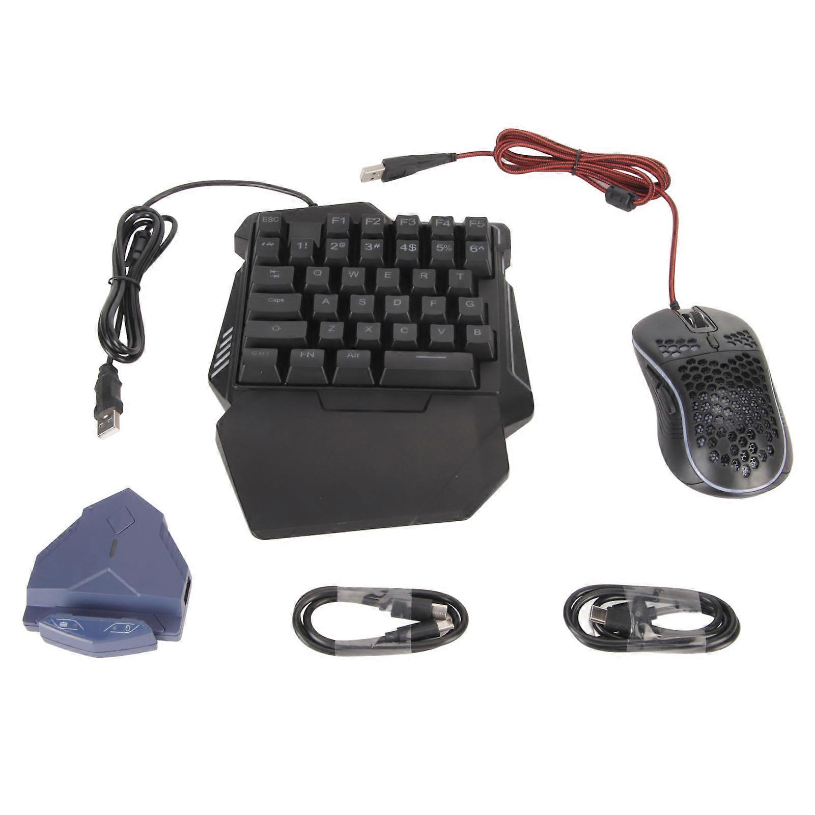 Conjunto conversor de teclado e mouse programável e silencioso, adaptador combinado para iOS e Android para Harmony