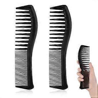 Pack of 2 Hair Combs,with Big Teeth and Fine Teeth Hair Comb for Hair Styling,Hairdresser (Black)
