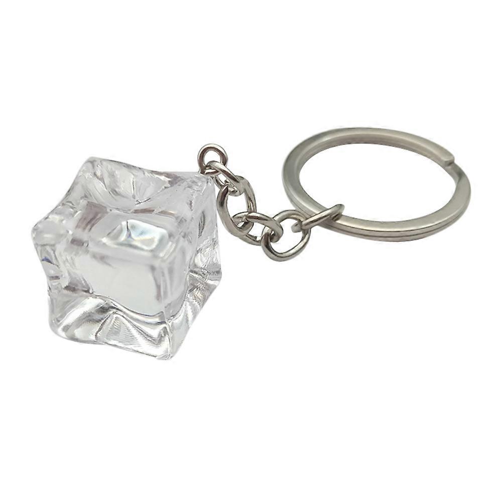 Ice Cube Key Chain Resin Ice Keychain Key Ring Car Bag Keychain Accessories