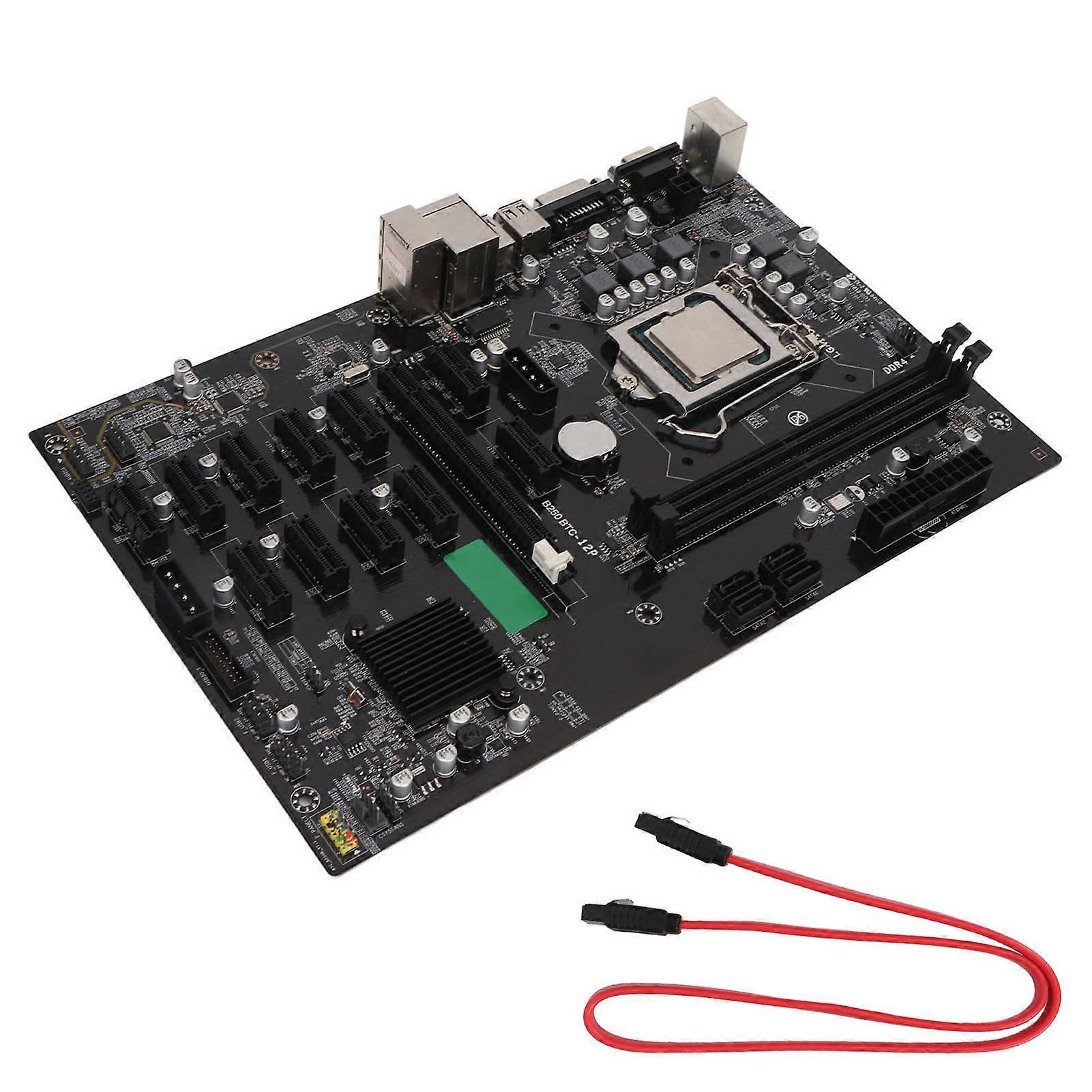 B250B Motherboard 12 PCIe Slots VGA DVI Output 2.8GHz CPU High Speed DDR4 Motherboard for Computer Desktop