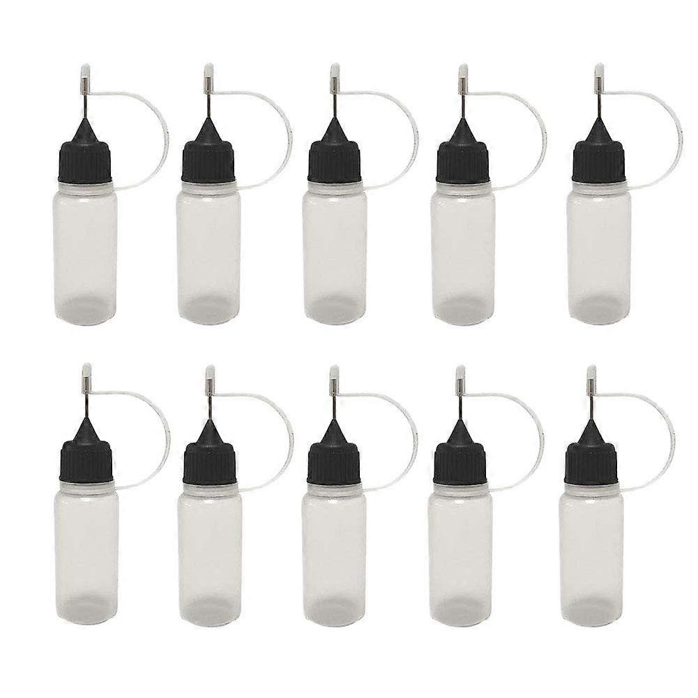 12 Piece Plastic Squeeze Tip Applicator Bottle 10ml Syringe Soft Vial (Black)