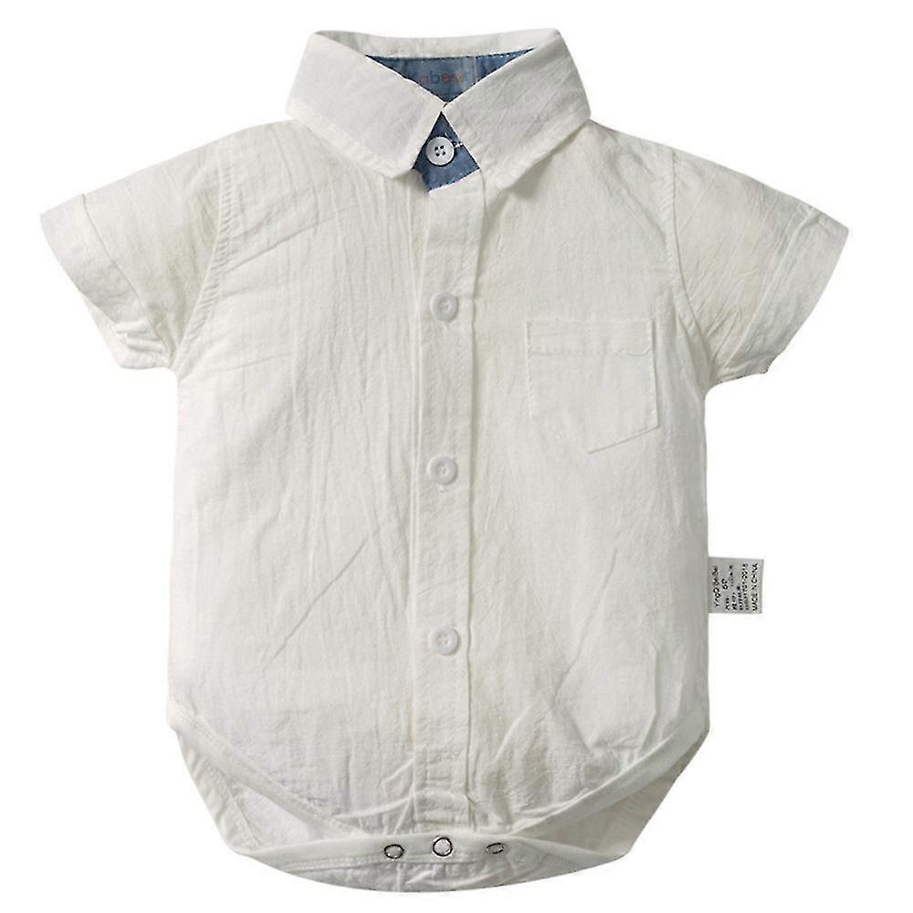 Gentleman Baby Boy Romper with Bow Tie & Suspenders (0–18M)