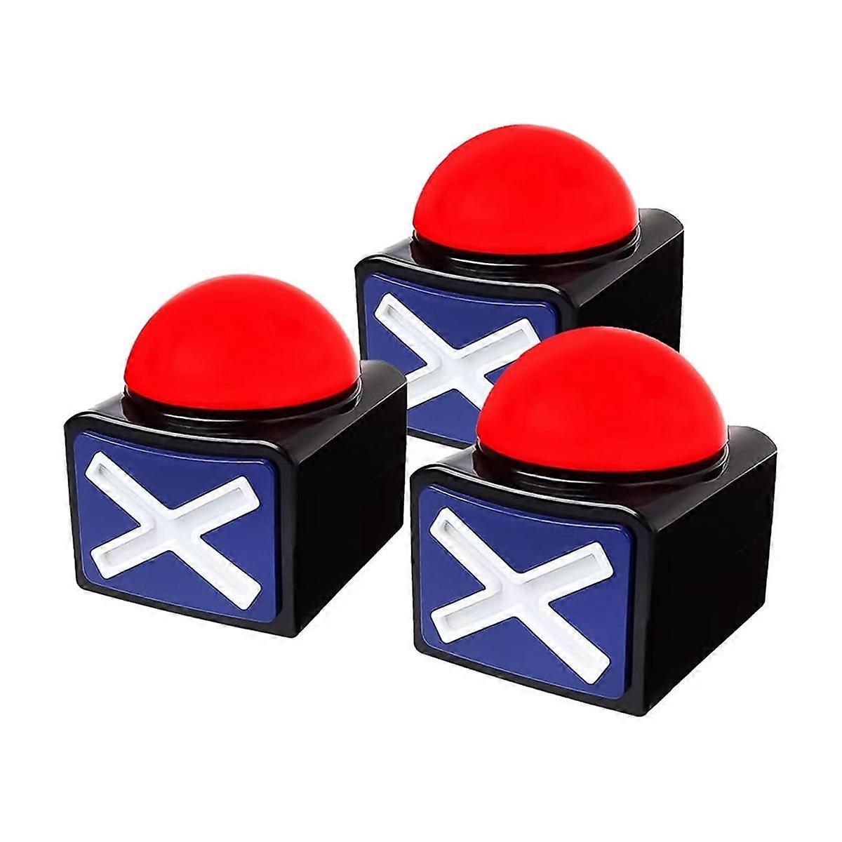3Pcs Game Answer Buzzer, Game Buzzer Alarm Sound Play Button with Light Trivia Quiz Got Talent Buzzer Game Toys Show