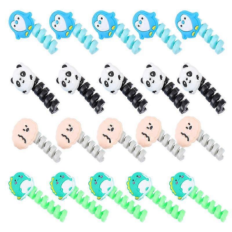 20 pcs cable clips cable wire wrappers wire protectors (black blue green grey)