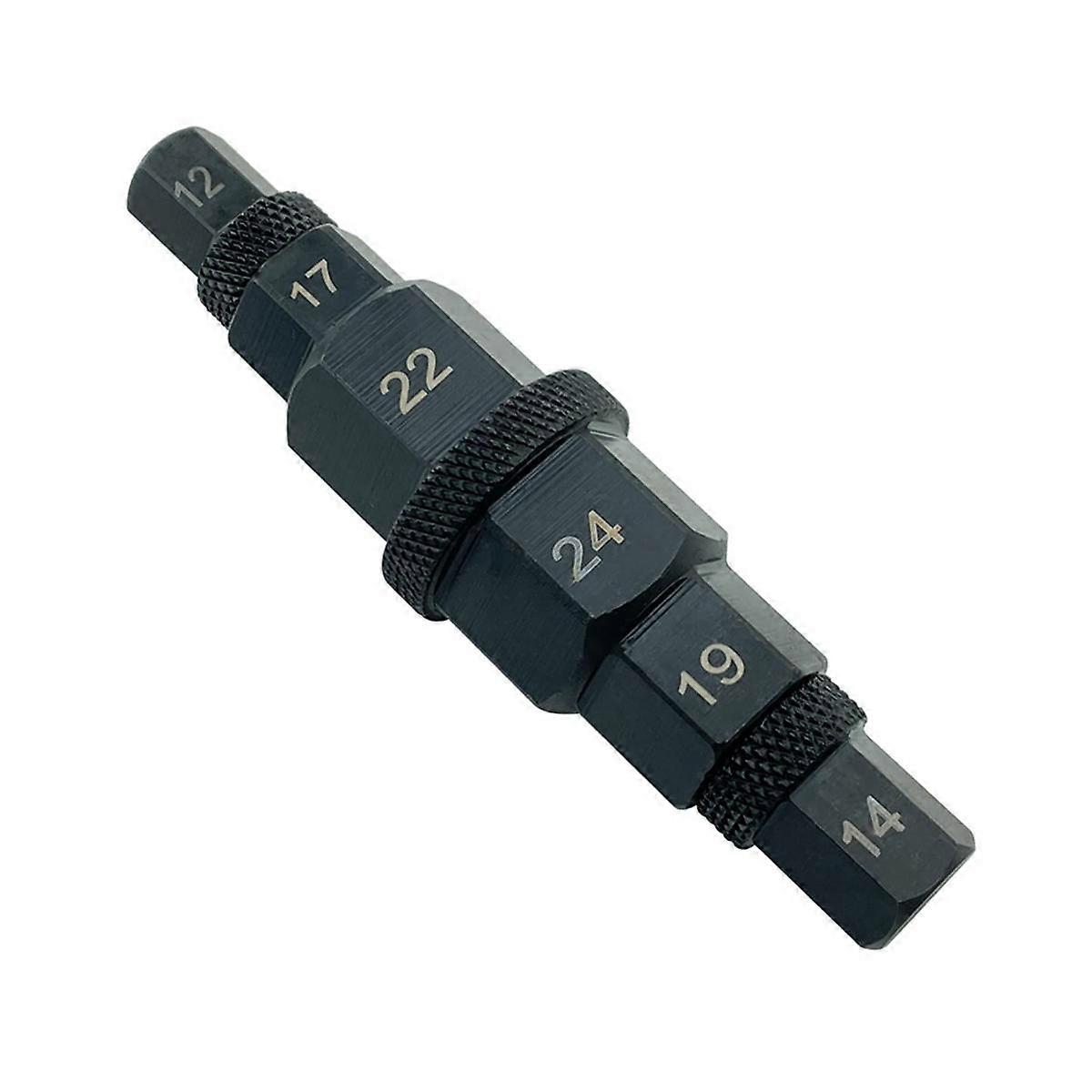 Hex Axle Tool for Motorcycle Front Axle Wheel 12 14 17 19 22 24mm 6 in 1 Motorcycle Spindle Socket