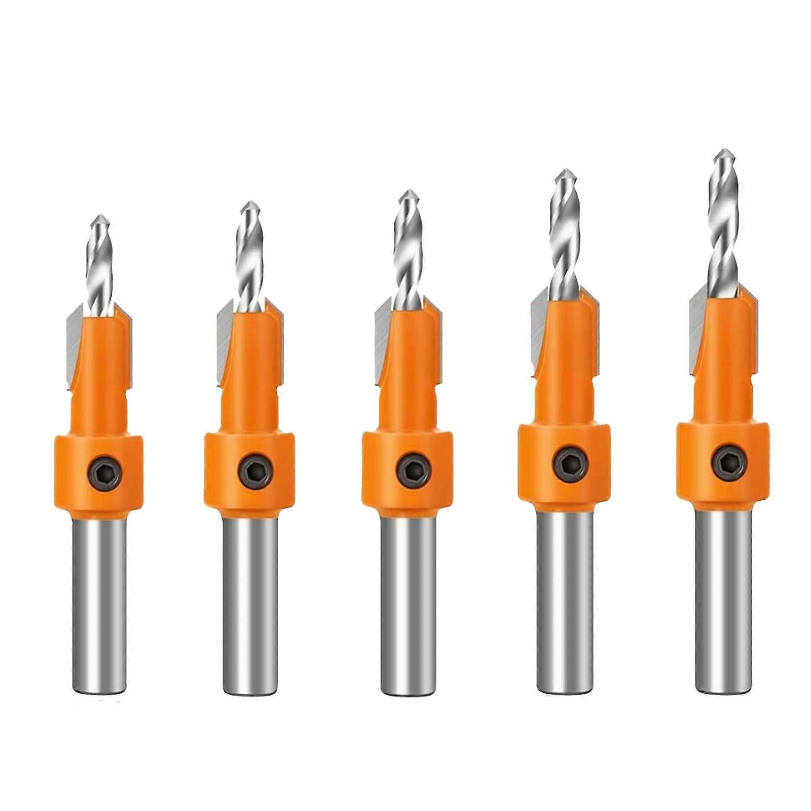 5 Pieces 10mm Countersink Countersink Woodworking Chamfer Drill Bit, Countersink Countersink Drill Bits For Woodworking FT