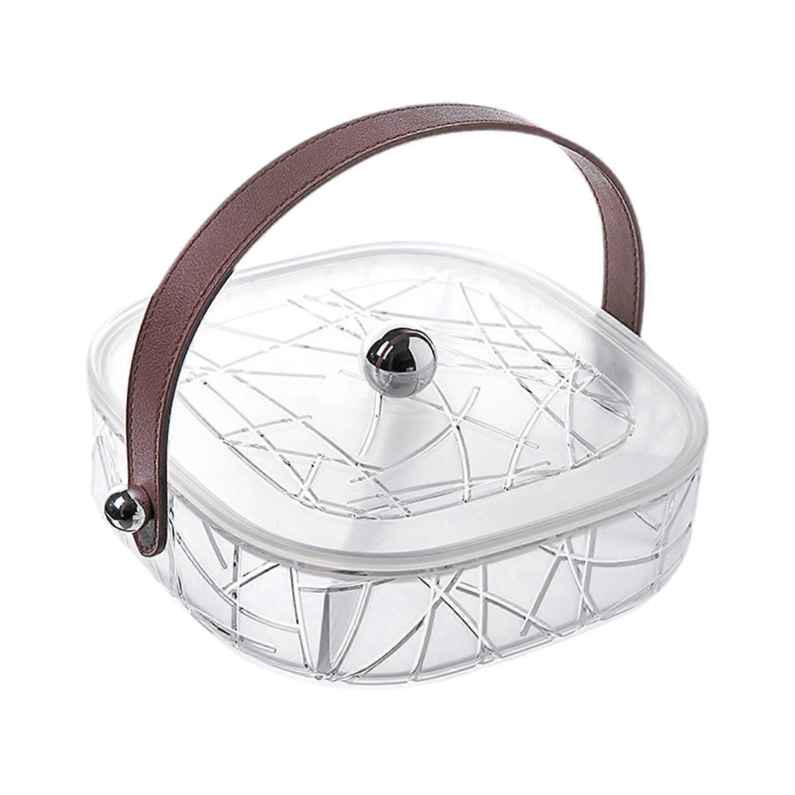 Dried Fruit Snack Serving Plate with Handle Appetizer Plate for Home Cookies 25.2cmx8.7cm