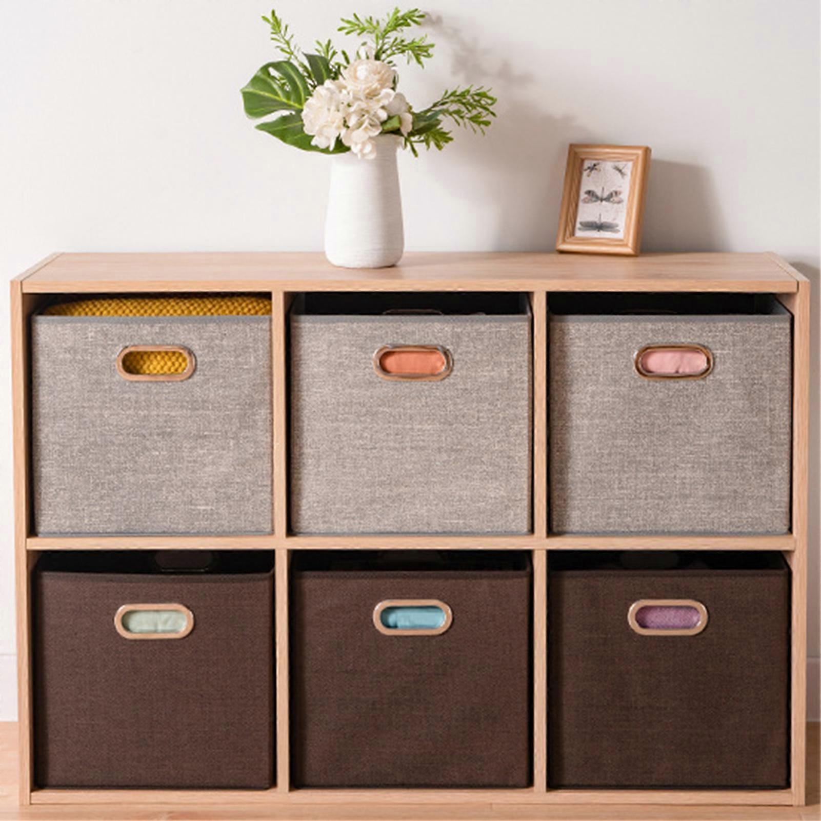 Foldable Cube Storage Basket Large Capacity Storage Organizer for Wardrobe Shelf Under Bed