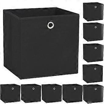 Aufbewahrungsboxen 10 Stück Vlies 32x32x32 cm schwarz