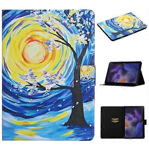 For Samsung Galaxy Tab A9+ Colored Drawing Pattern Horizontal Flip PU Tablet Case with Sleep / Wake-up Function