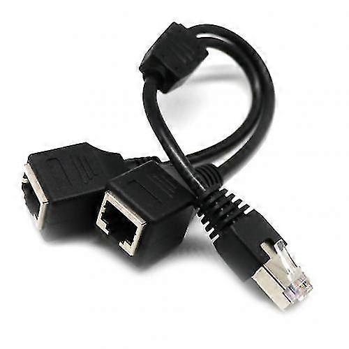 Rj45 Ethernet Splitter Adapter 1 Male To 2 Female Lan Network Splitter Support Cat7 Cat6 Internet Networking Extension Cord