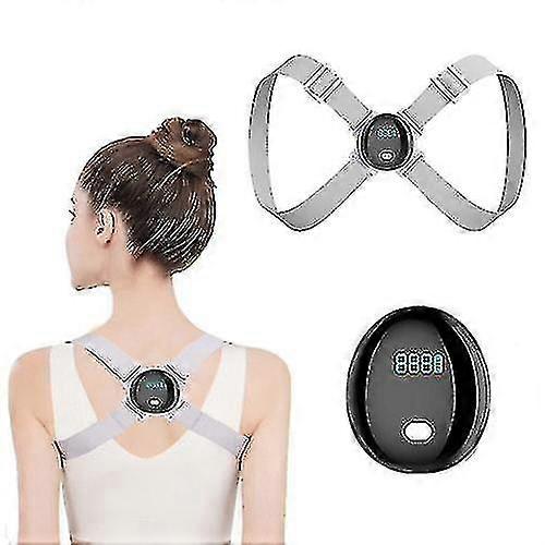Smart Back Posture Corrector Humpback Correction Belt Vibration Posture Training Tool(1pcs-grey)