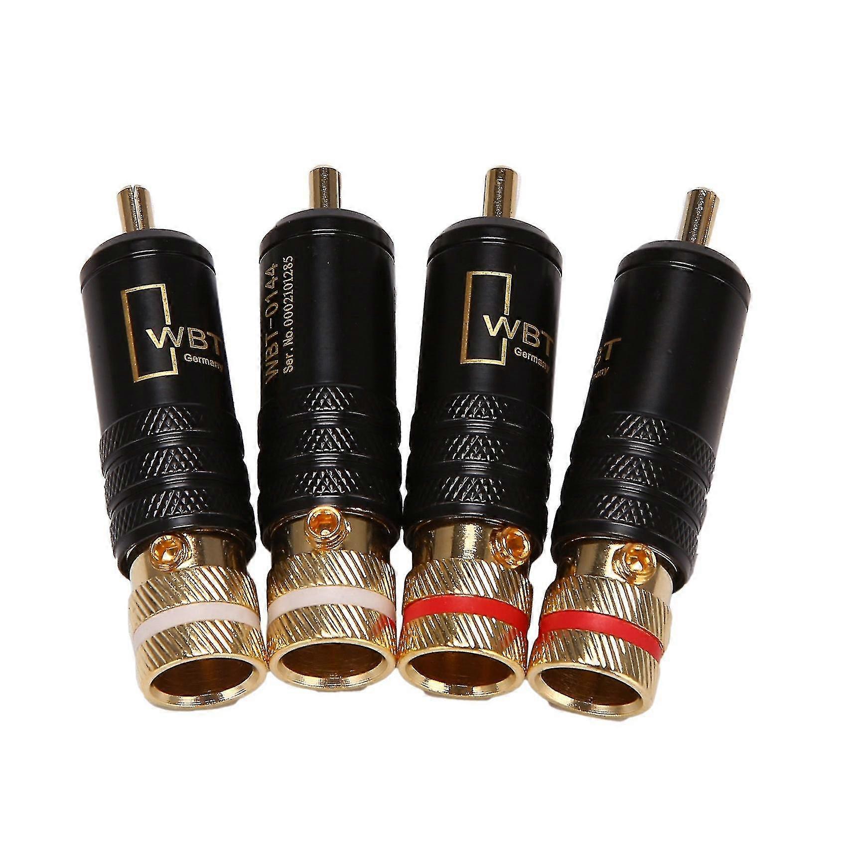 4pcs Rca Locking Plugs Audio Video Connectors