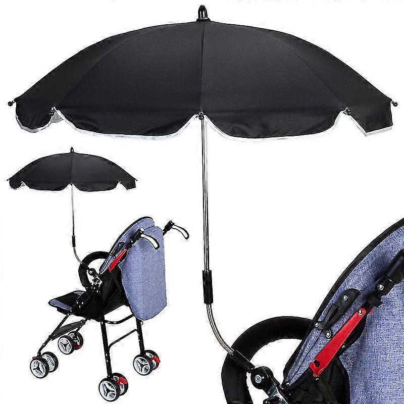 Universal 50+ Uv Sun Umbrella, Adjustable Stroller Umbrella,black