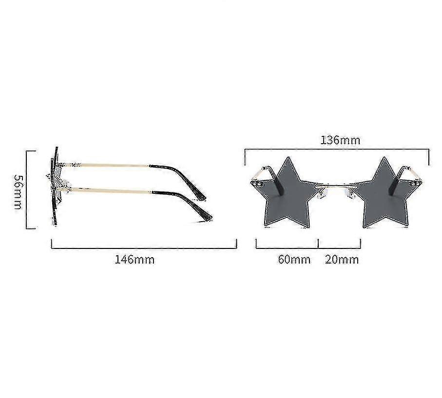 1 pár brýlí ve tvaru hvězdy Party brýle Osobnost módní brýle