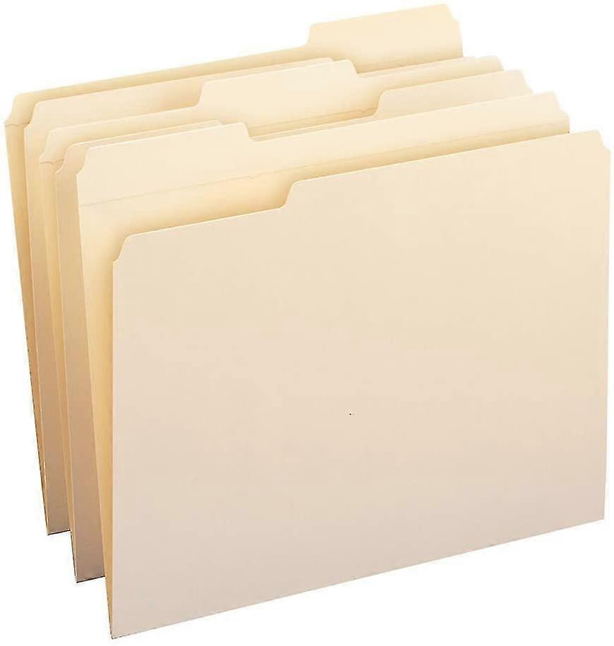 File Folder, 1/3-cut Tab, Right Position, Letter Size, Manila, 100 Per Box