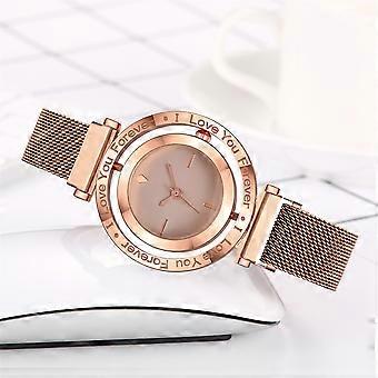 I Love You Forever Sieraden Roestvrij Staal Band Vrouwen Quartz Cadeau horloge