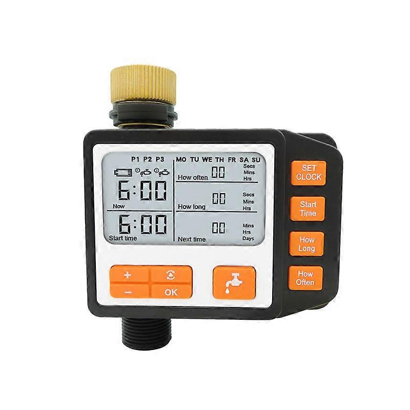Garden Automatic Watering Device, Large Screen Metal Head, Irrigation Watering Timer, LED Display Suitable