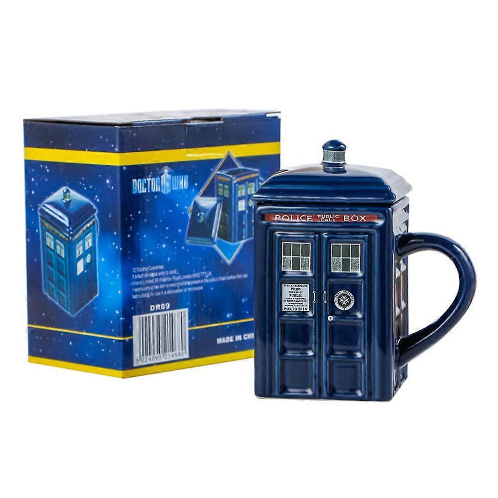 500 ml-es kék rendőrségi doboz közönséghívási kiadás fedéllel Tardis bögre csésze Doctor Who