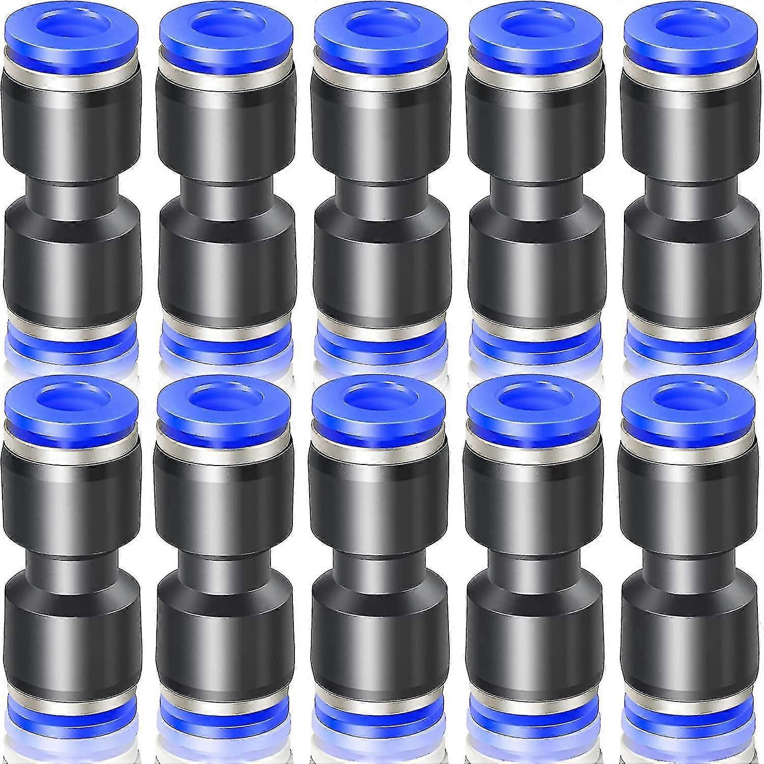 10 Pcs Blue 4mm Od Straight Push To Connect Fittings (pu-4)