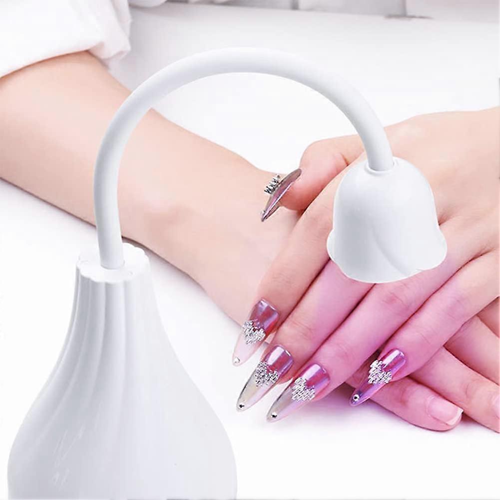 Mini Lotus Led Nail Lamp 360 Rotatable Nail Curing Light Rechargeable White