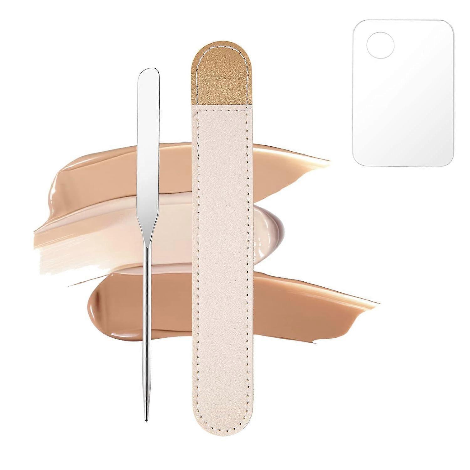 Makeup spatula, makeup spatula set 304 stick + leather case + acrylic palette