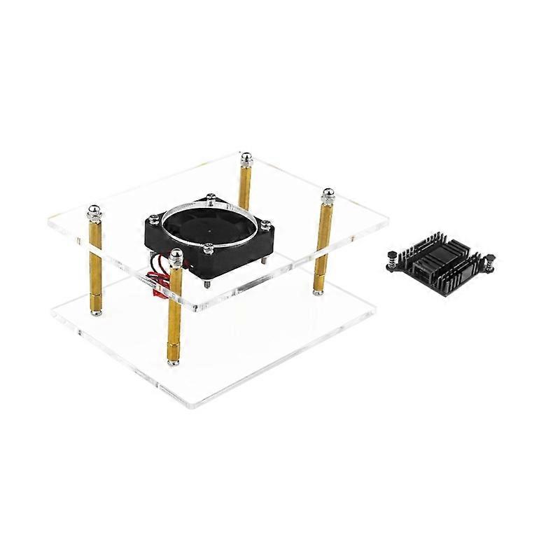 Cover Case forOrangePi 5Plus Case Acrylic Transparent Case & Heatsink &Fan