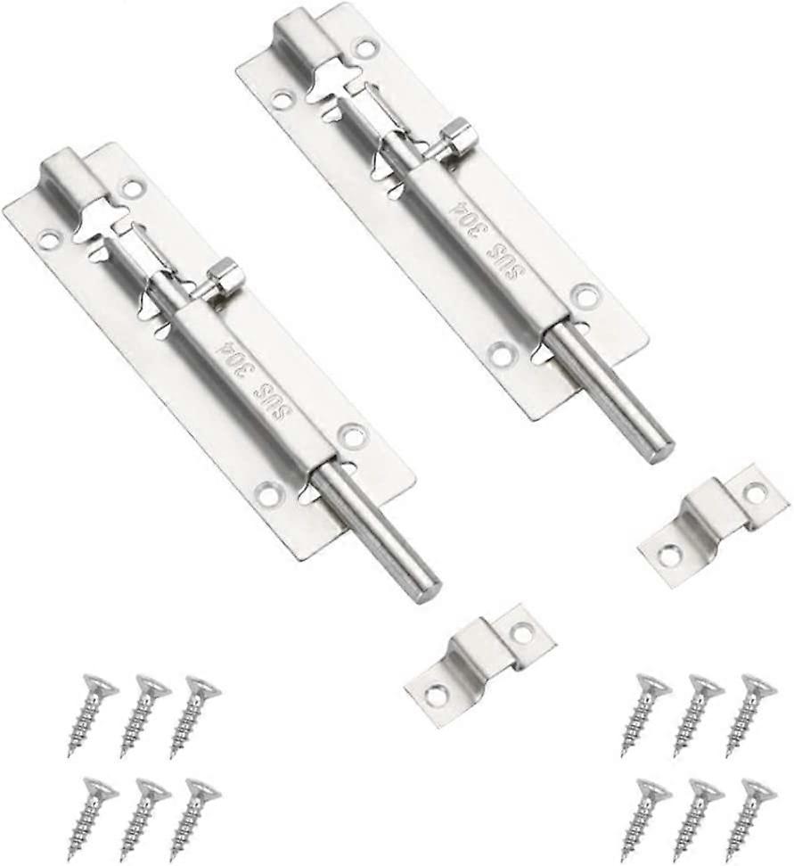 2 Pack Door Locks - with Screws (4 Inch)